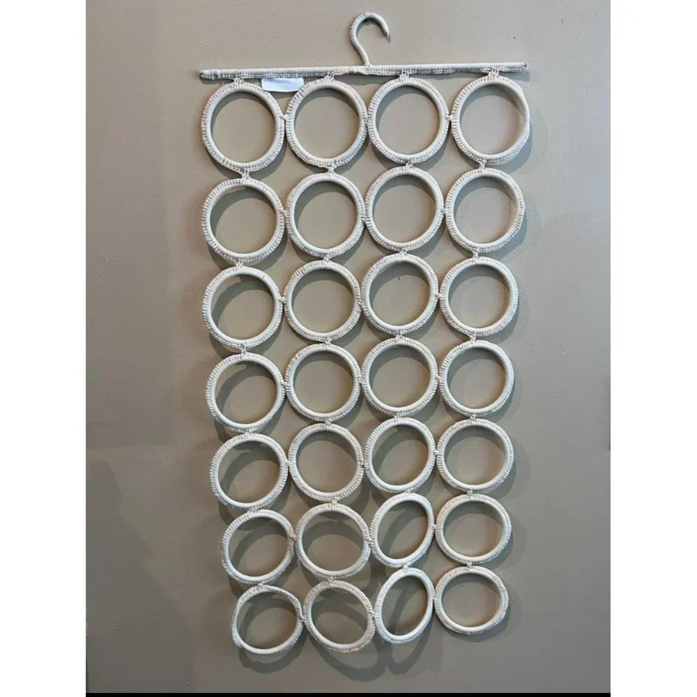 Ikea 28 Circle Scarf Hanger Belt Tie Organizer Hanging Ivory Macrame Komplement